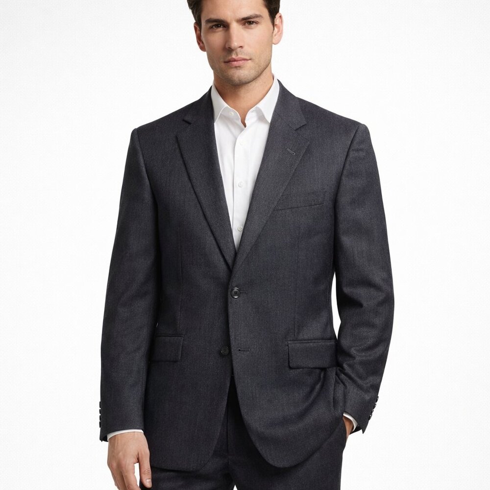Hickey Freeman Sport Coat Men's 40R Charcoal Wool 2 Button Tailored Classic Form